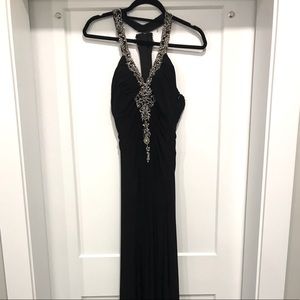 Beautiful black full-length evening gown.